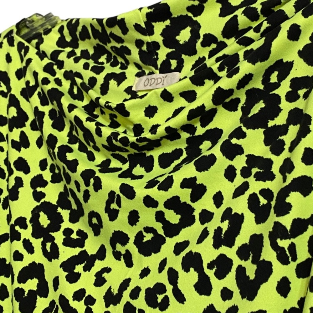ODDY Lime Green & Black Animal Print Top - Picture 5 of 7